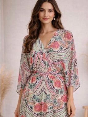 Maeve Multicolor Paisley & Abstract Print Dress